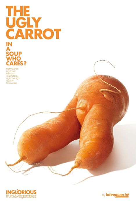 Intermarche introduced a new sub-brand inglorious fruit & vegetables: Ugly Carrot.